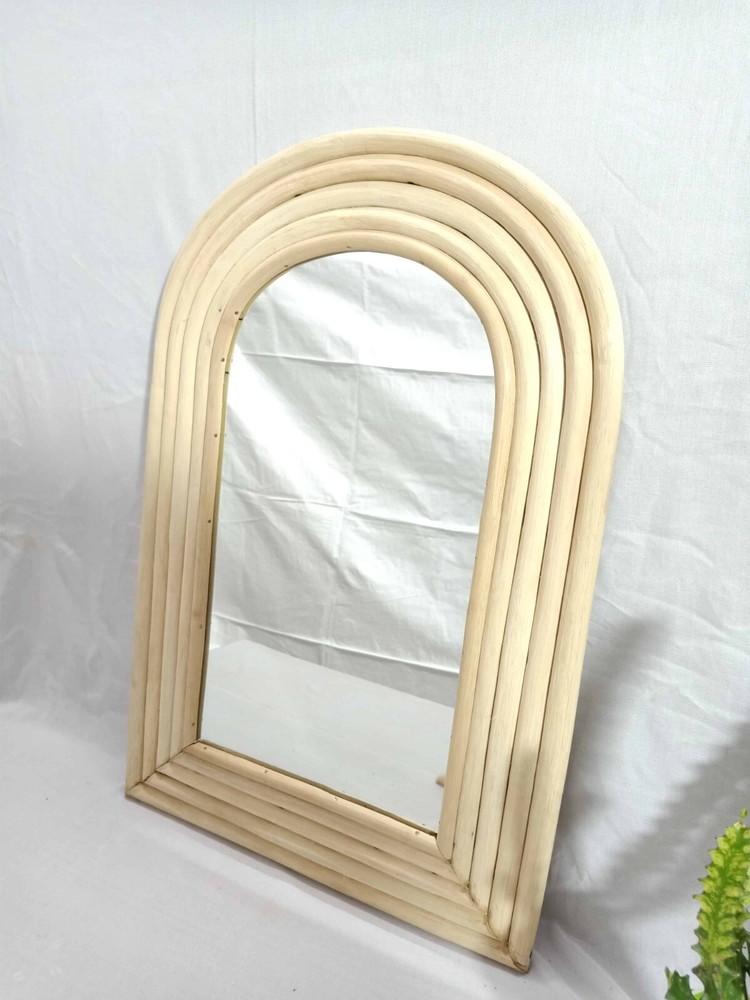 Handmade Rattan Mirror, Rattan Rectangle Mirror, Cane Mirror, Boho Mirror Mirror