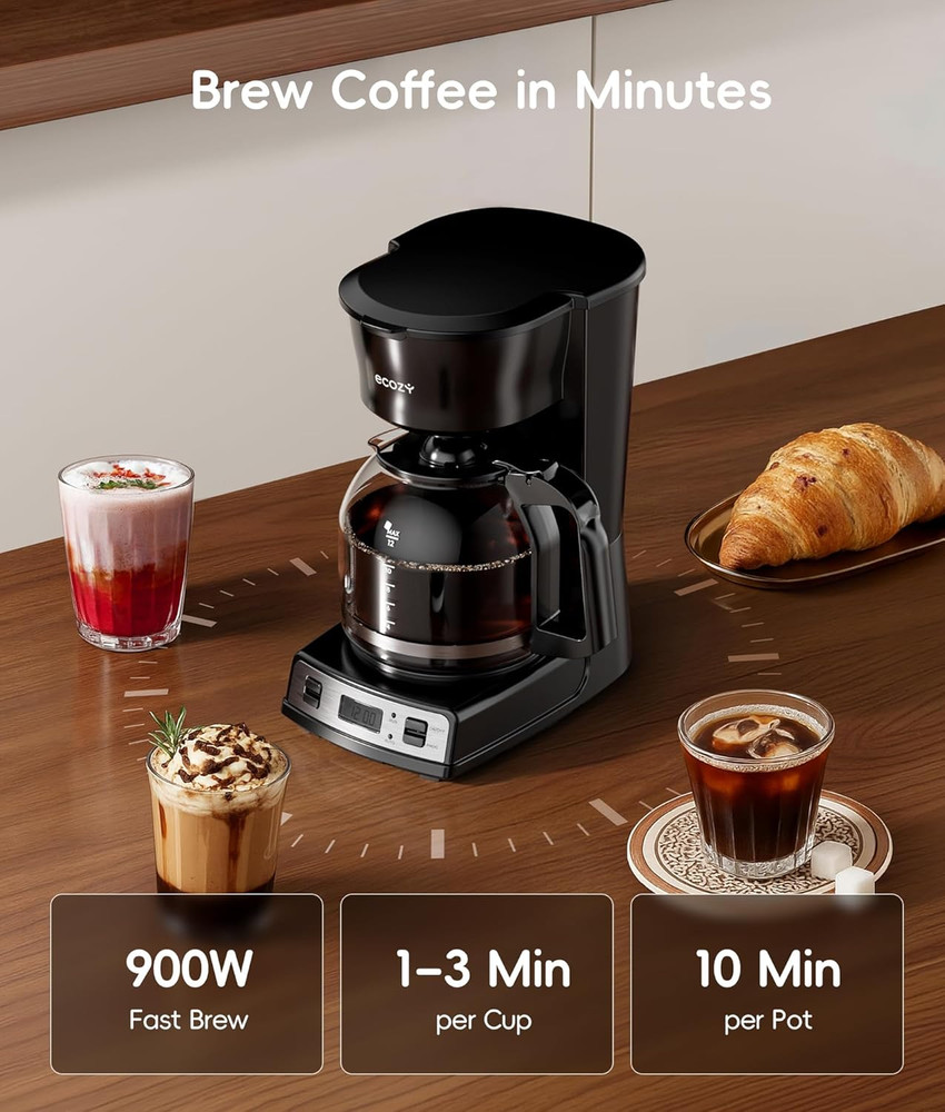 12-Cup Drip Coffee Maker with Electric Coffee Grinder Combos, Programmable Coffe