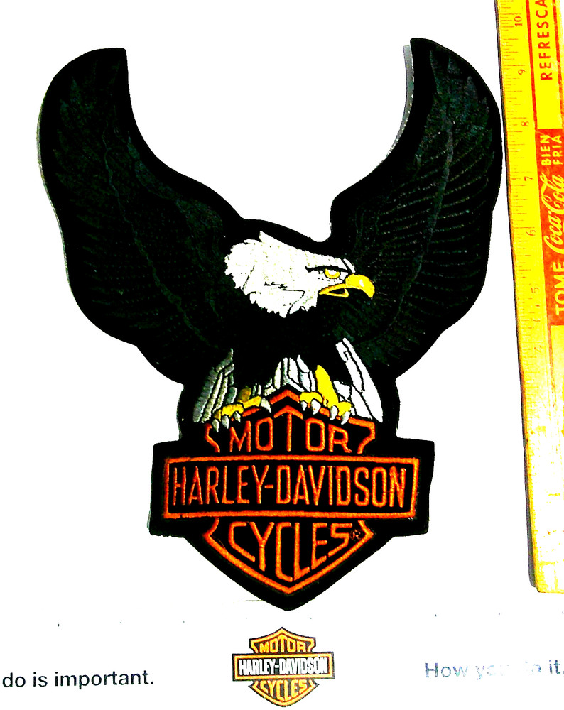 Harley back patch large Eagle collectible HD motorcycle biker emblem memorabilia