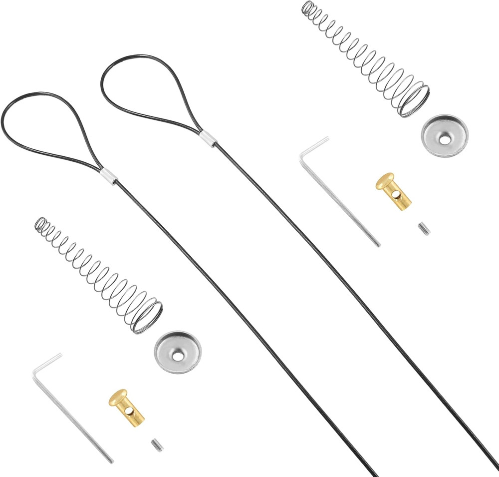 2 Sets Gate Latch Cable Pull, Black Spring with Adjustable Door Latch Gate Opene