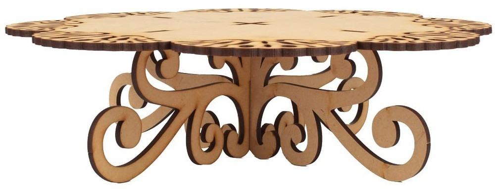 cake Stand Wooden 29cm Round Cake Display Stand Dessert Table Wedding...