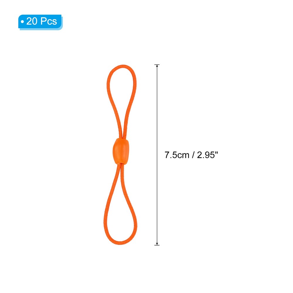 20 Pcs Zipper Pulls Replacement for Backpack Zipper Pulls Tab Cord, Orange