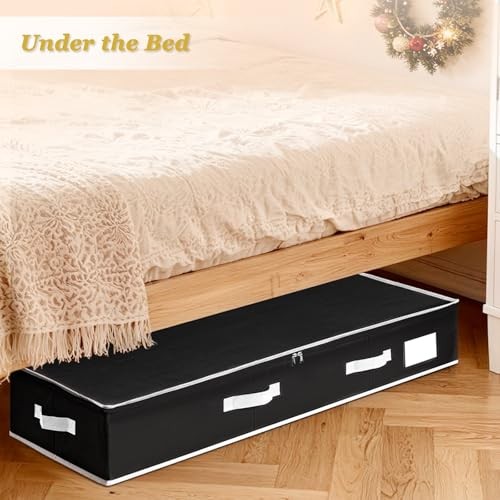 Gift Wrapping Paper Organizer Storage, Durable Underbed Storage Black