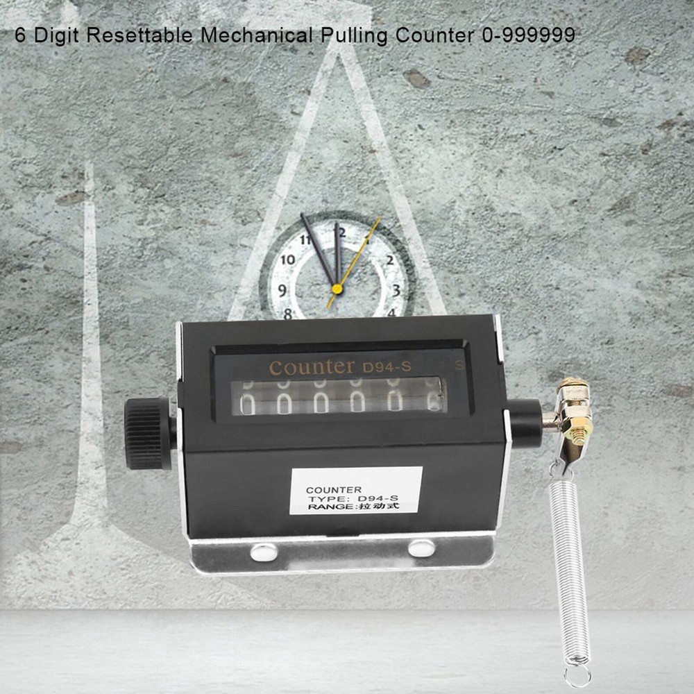 D94-S 6 Digit Resettable Mechanical Pulling Counter 0-999999