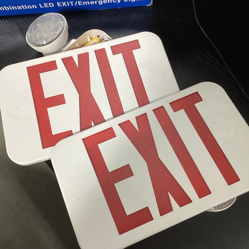 COMPASS CCR COMBINATION LED EXIT/EMERGENCY LIGHT RED