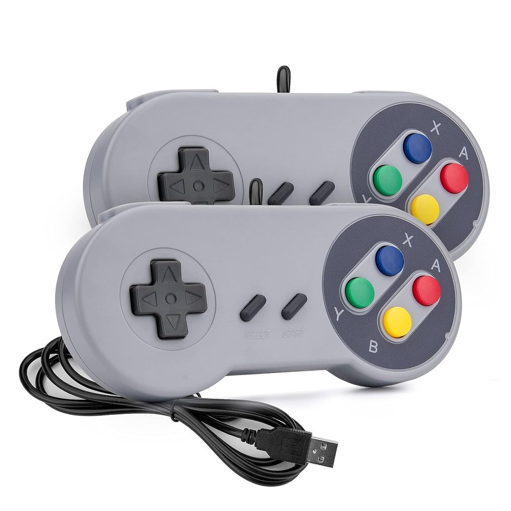 2 Pack Retro Super Nintendo SNES USB Controller for Windows PC Mac Raspberry Pi