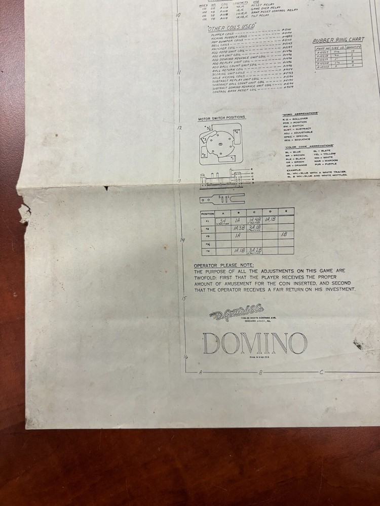 ORIGINAL-GOTTLIEB-DOMINO-SCHEMATICS