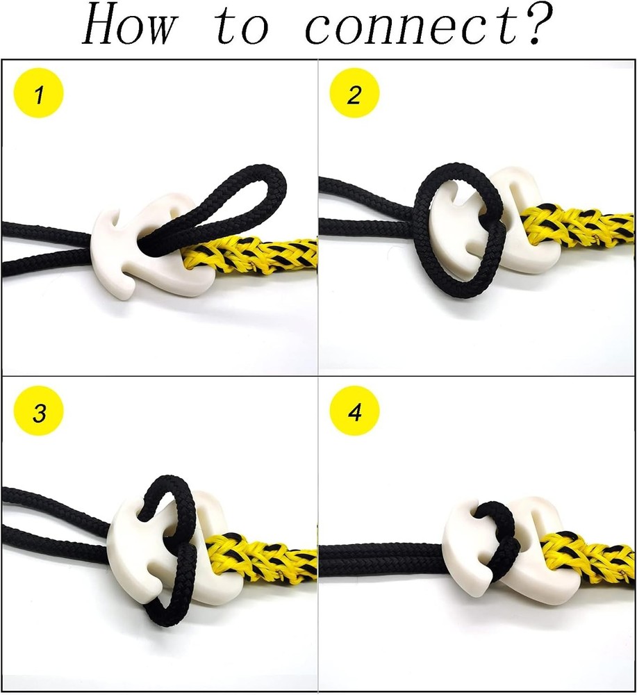 Vibrant Yellow & Red Towable Rope Connector - Lightweight & Portable Storing