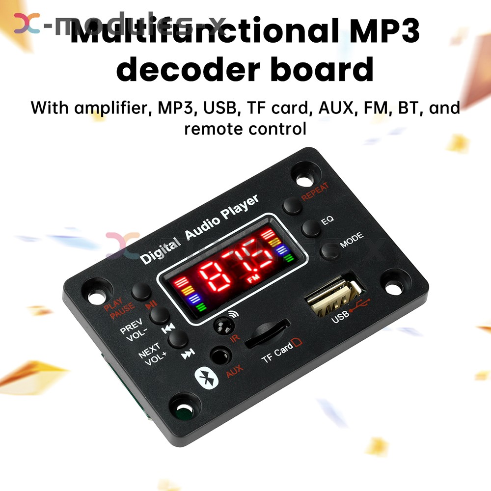 Audio Amplifier Board 2*25W 2CH Bluetooth 5.0 MP3 Decoder Board with Amplifier