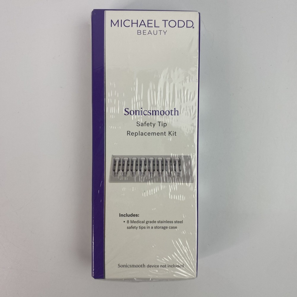 Michael Todd Sonicsmooth Safety Tip Replacement Kit 8 Pack +Case BRAND NEW