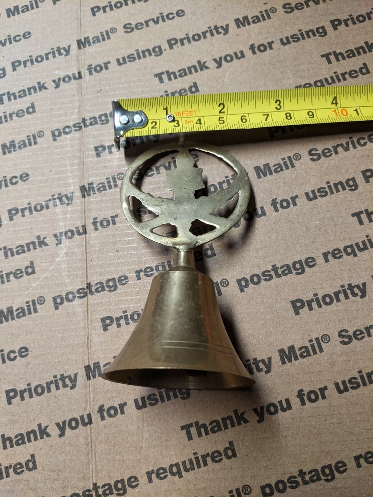 Brass Bell with Decorative Handle Collectible Handmade
