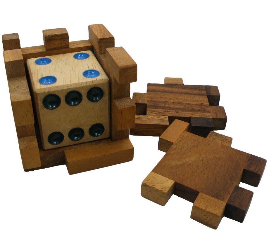 Hidden Dice Cube - Interlocking Wooden Puzzle