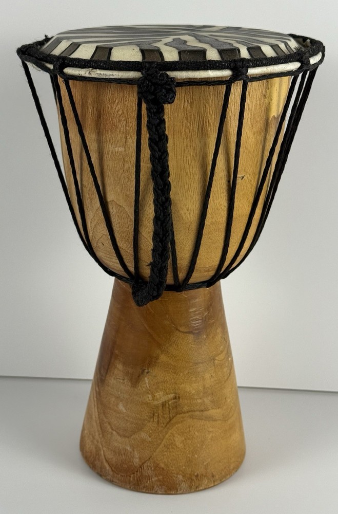 Djembe Drum 10" Tall, 6" Diameter, Zebra Design