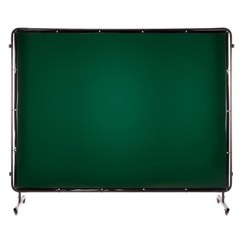 Welding Screen with Frame, 3-Panel 6 x 8 FT Welding Curtain Screen, Flame-Resist