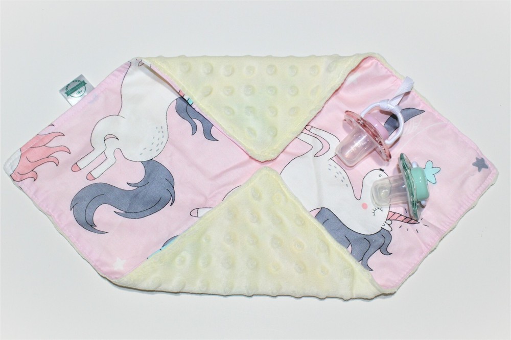 Baby Security Blanket Newborn Pacifier Blanket Includes 2 Pacifiers!  