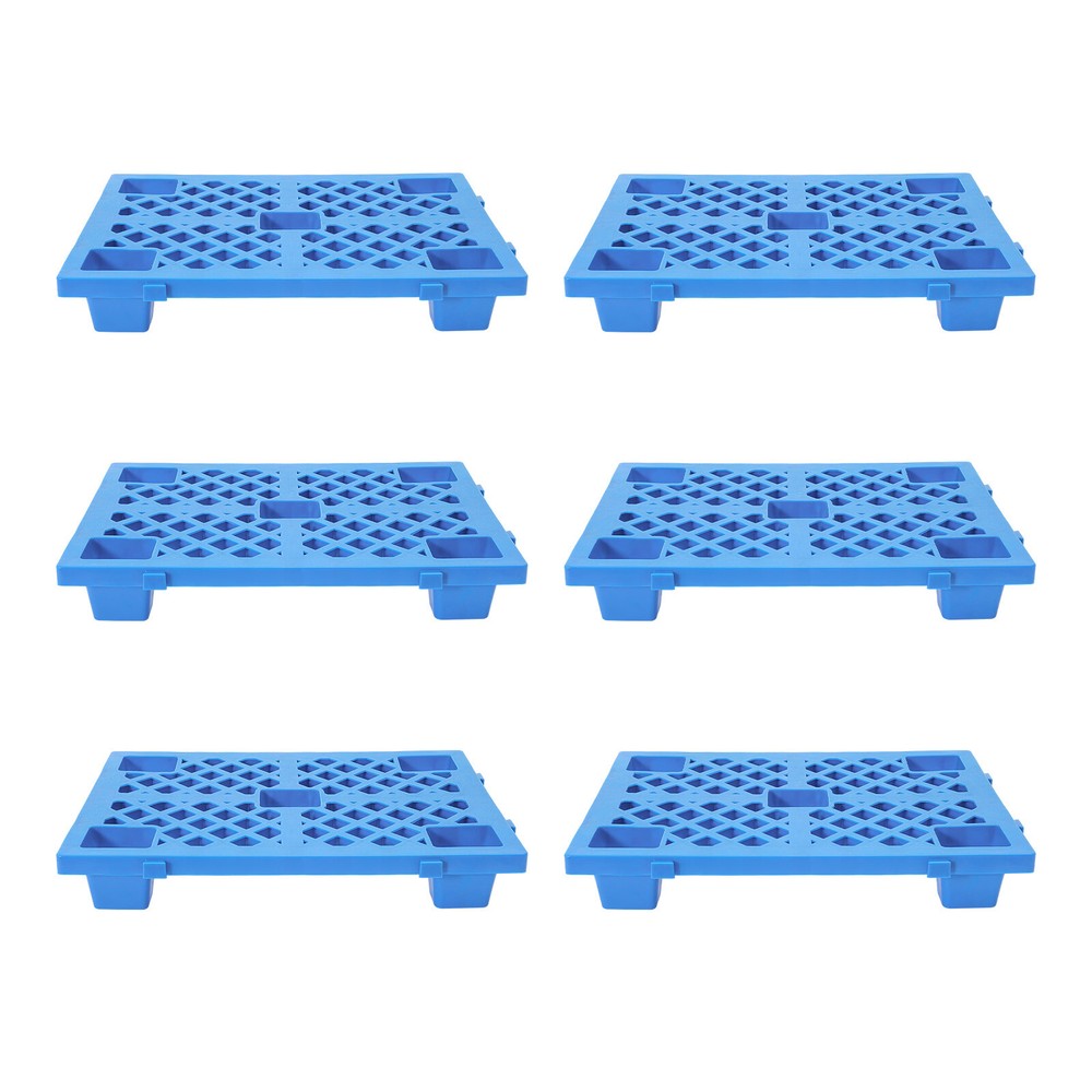 100kg/220.46lbs 6 Pcs Interlocking Storage Plastic Pallets Rectangular Pallets