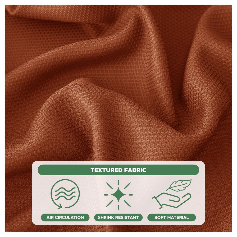 Fall Tablecloth Textured Fabric Square Tablecloths 90x90 Inch, Rust Thanksgiv...