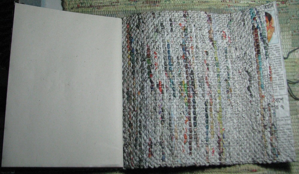 Eco Friendly Handmade JOURNAL Diary Thread Newspaper Unlined Paper Scrapbook