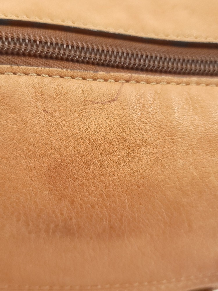 Fossil Shoulder Handbag Tan Leather Distressed Floppy
