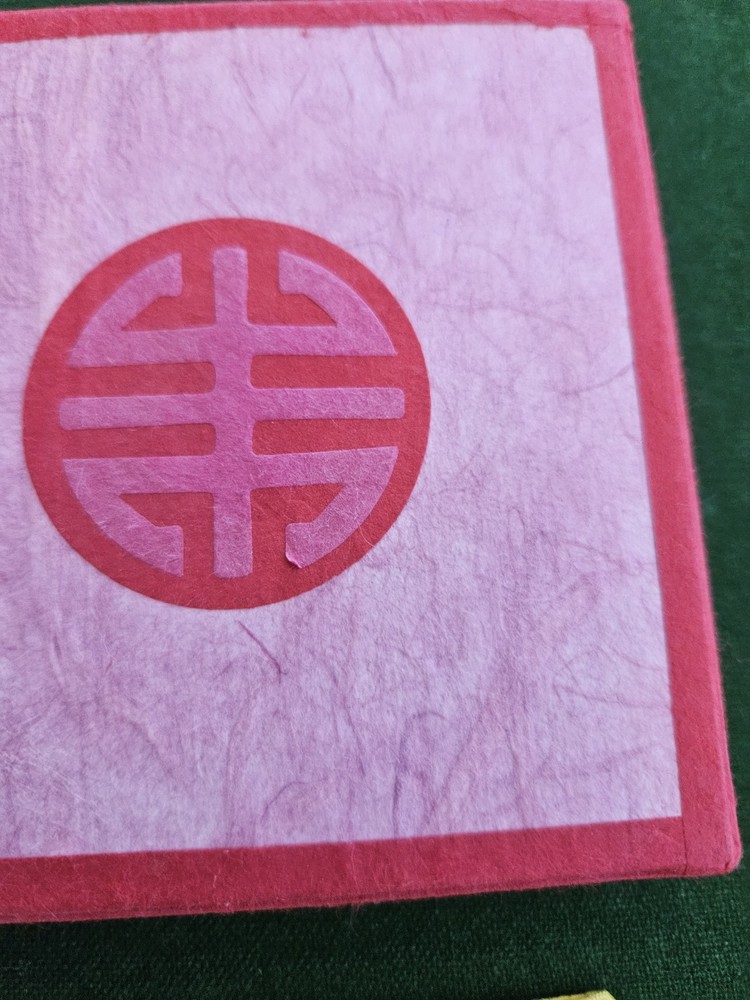 Korea Coaster 5x Colorful Fabric in Original Box Patchwork Pattern