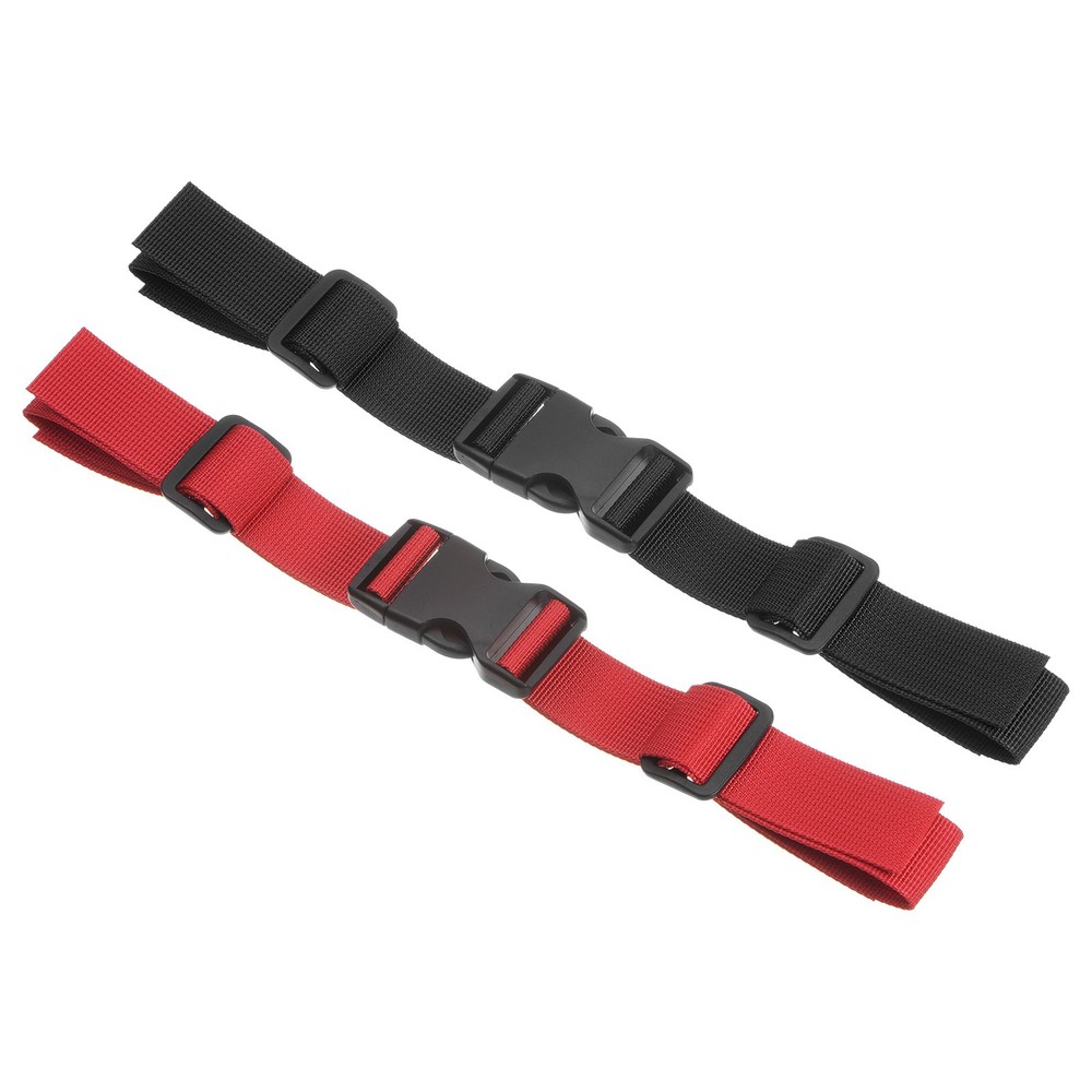 Backpack Chest Strap Set, 2 Pcs Strap with Quick-Release Buckle, Black Red