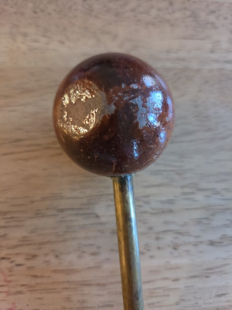 Vintage Wood and Brass Muzzleloader Short Ball Starter