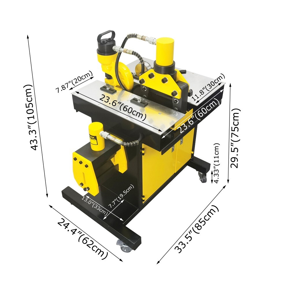 900W Electric Busbar Processor Machine 3in1 Cutter Puncher Bender Bus Processing