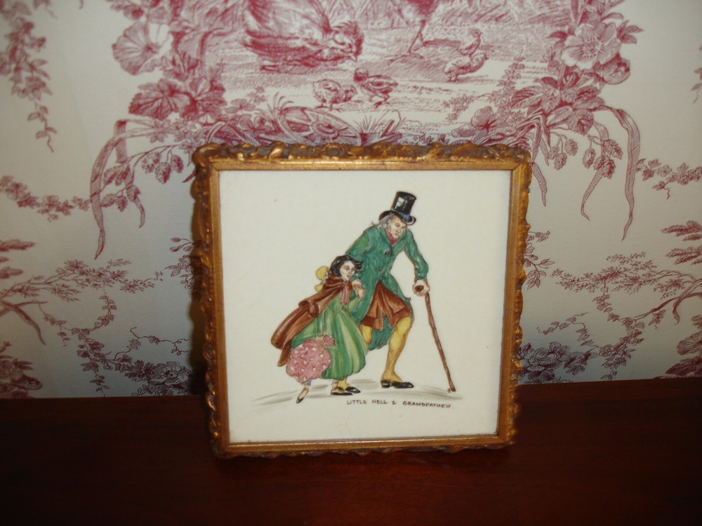 Packard & Ord Handpainted Thynne Ceramic Tile Framed Dickens scene
