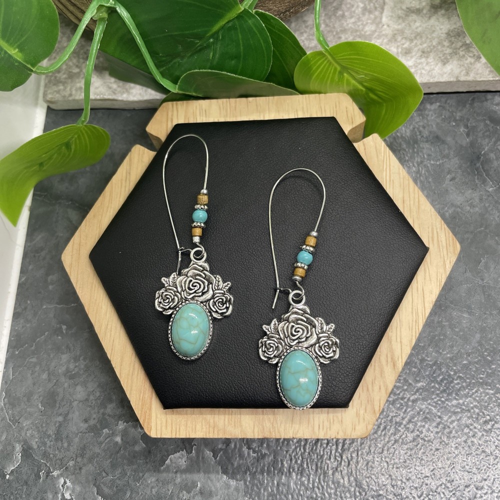 3” Silver-tone Boho Retro Earring Set Drop Dangle New Free Ship B6394