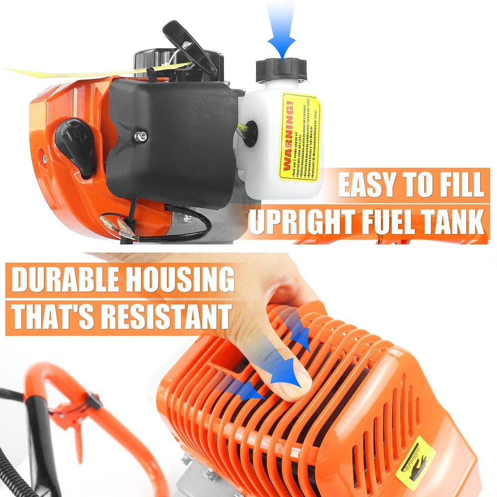 52cc Gas Powered Post Hole Digger with 4" 6" 8" Earth Auger Digging Engine