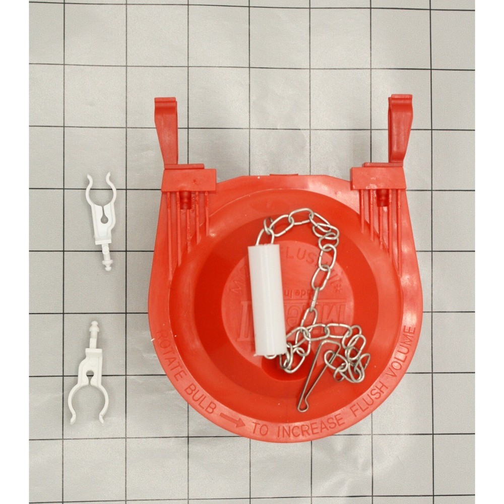 3-Inch Mizer Flush III Red Flapper with Adjustable Bulb, Removable Baffle