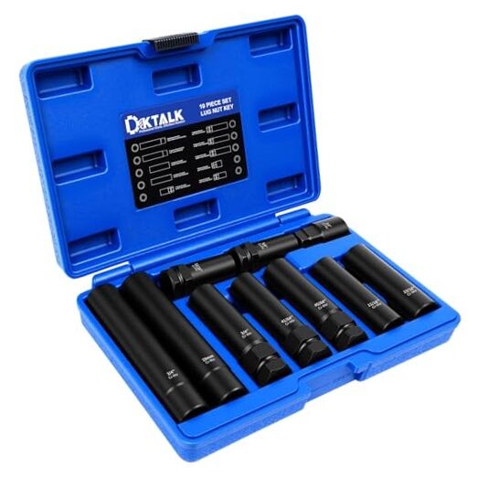 Wheel Lock Removal Kit & Master Key for 10PCS Spline Lug Nut Socket Set