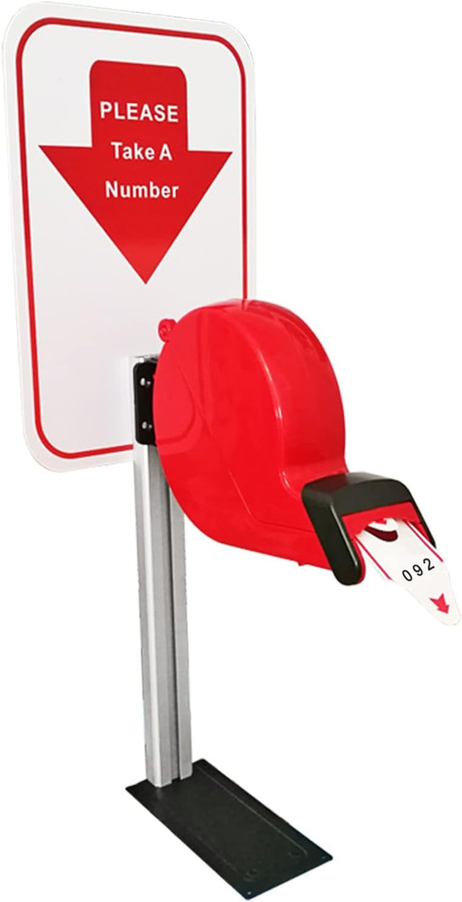 Number Ticket Dispenser with Stand & 2000 Tickets for Queue Management System