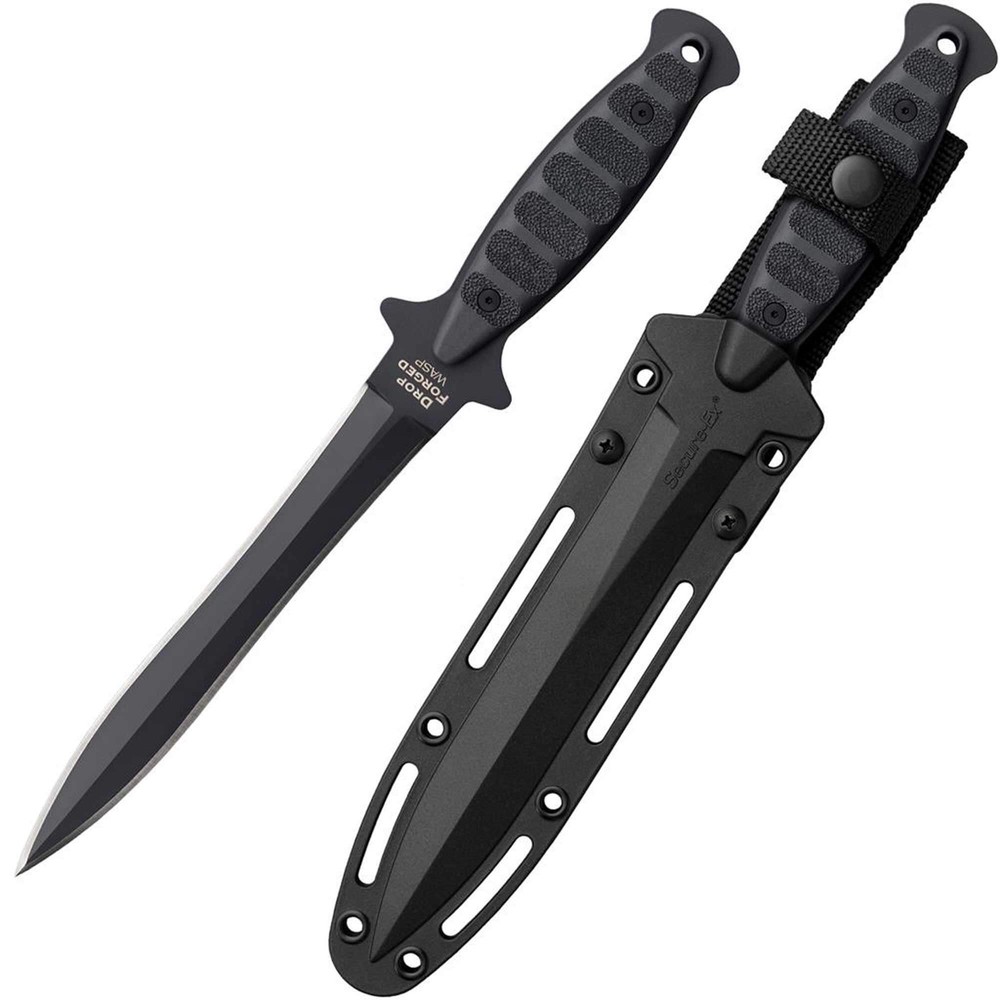 Cold Steel Dagger Knife Drop Forged Wasp Double-Edged Blade Black Handle CS36MCD