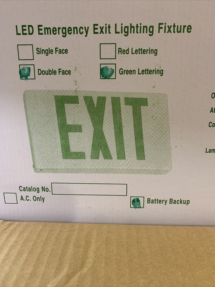 eTopLighting LED Exit Sign Green Lettering Double Faced Contractor 6 Pack