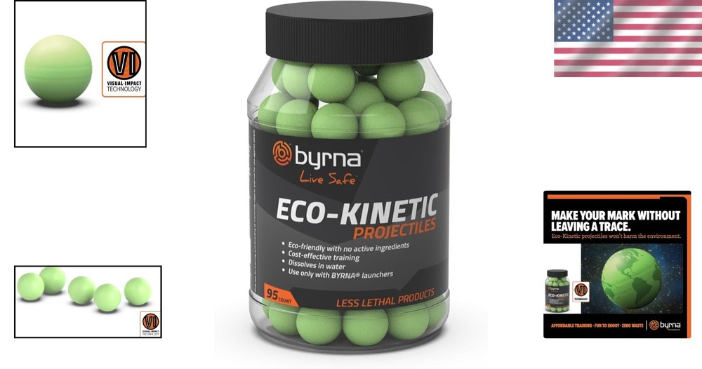 0.68 Caliber Eco-Friendly Projectile Rounds with Visual Impact Technology