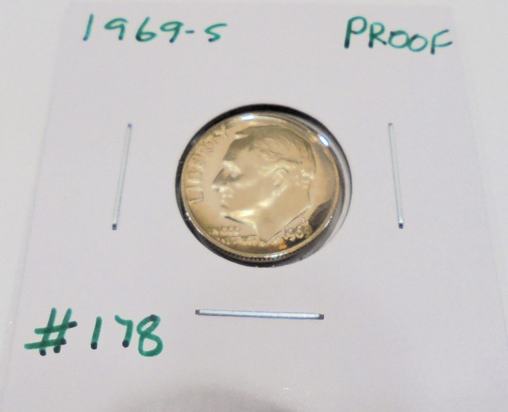 VERY NICE 1969 s Proof Roosevelt Dime #178