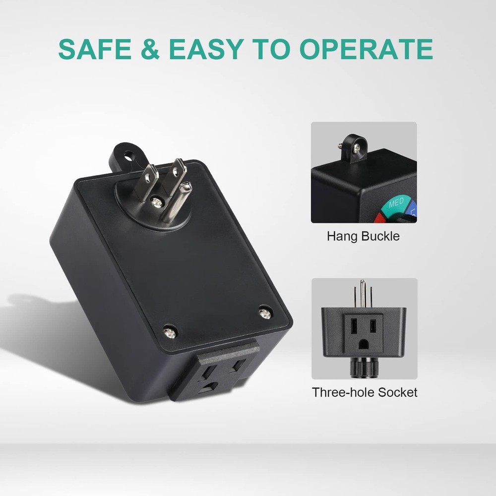 Variable Fan Speed Controller Adjuster Cordless for Booster Exhaust Ventilation