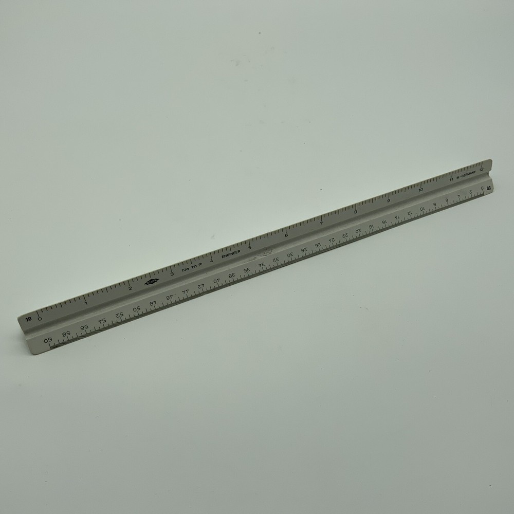 Alvin No. 111P 3 Sided Ruler Engineer Triangular Vintage Made in West Germany
