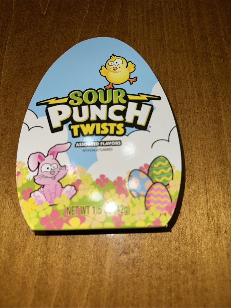 Easter Sour Punch Twists In Egg Shaped Box!!! 1.5 OZ. NEW!!!