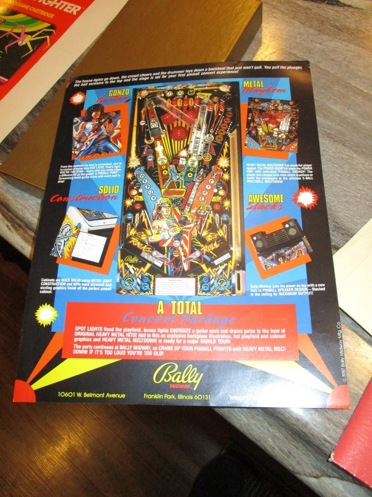 Bally Heavy Metal Meltdown pinball flyer