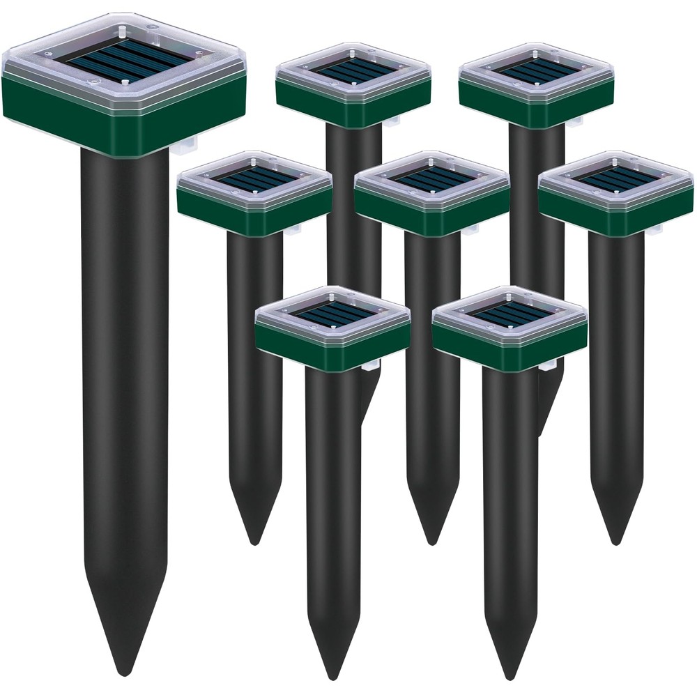 8 Pack Mole Repellent Solar Powered for Lawns Snake Repellent for Yard Gopher