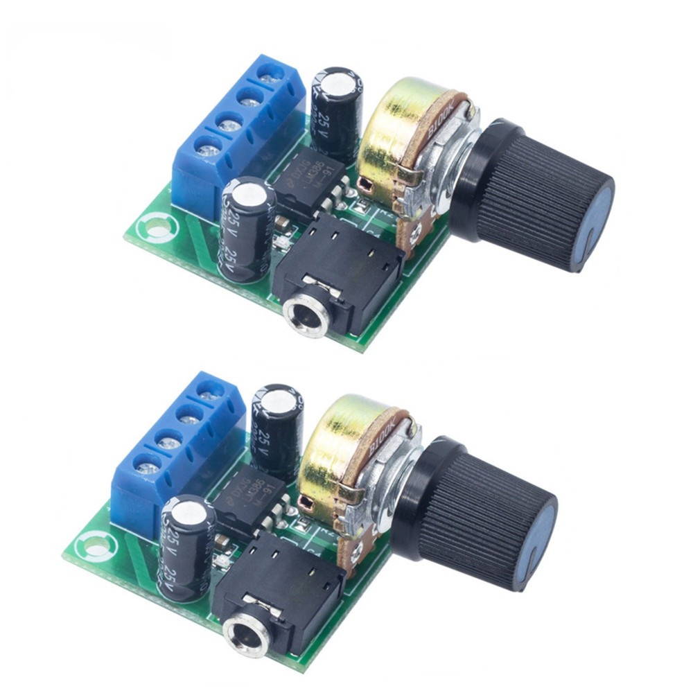 2 Piece DC3V~12V LM386 Mono Power Amplifier Board Module Volume Replacement