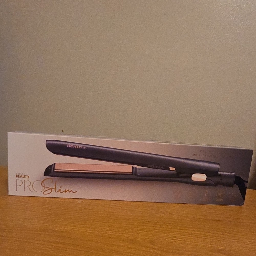 Cortex Beauty PRO Slim 1" Ceramic Flat Iron Ultra Smooth Plates Black