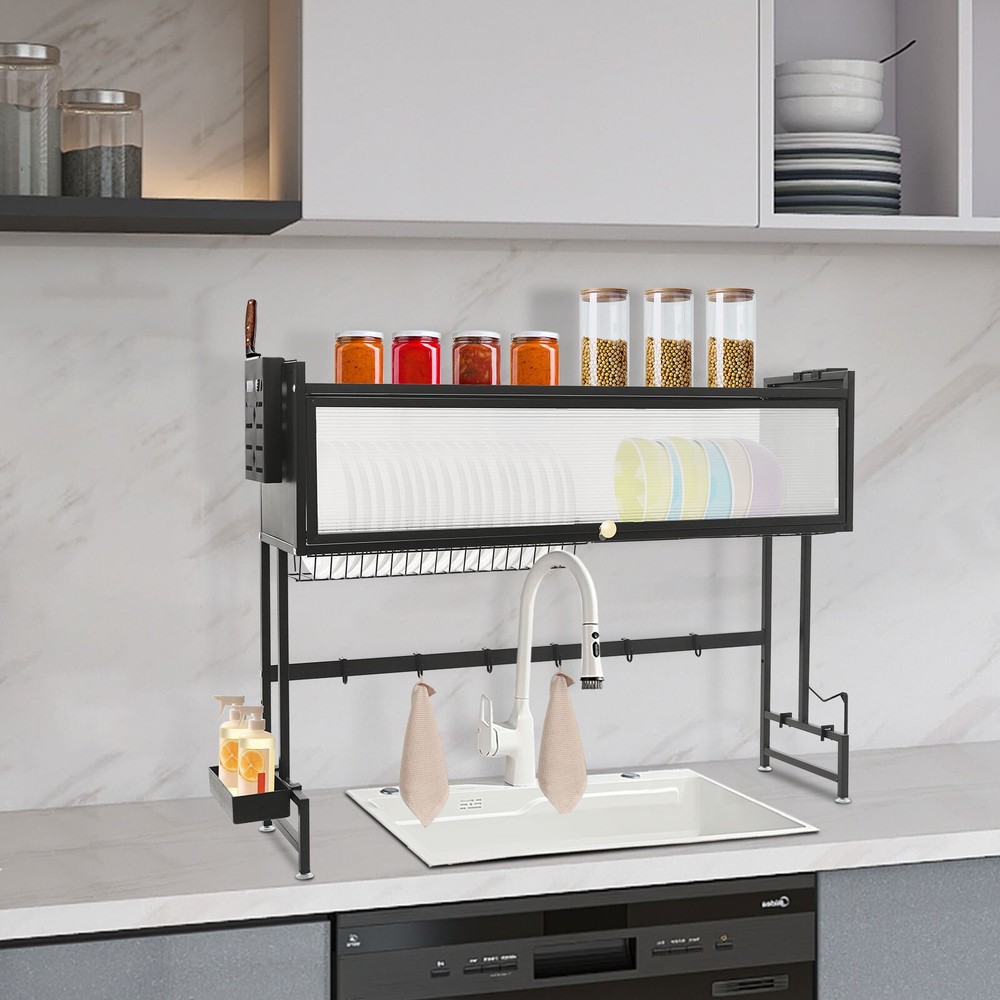 Over The Sink Dish Drying Rack Space Saving Large Dish Rack Metal for Kitchen