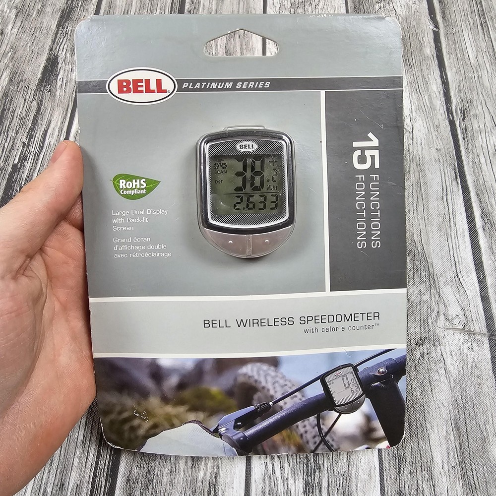 Bell Wireless Bike Computer Speedometer Silver Calorie Counter 15 Functions