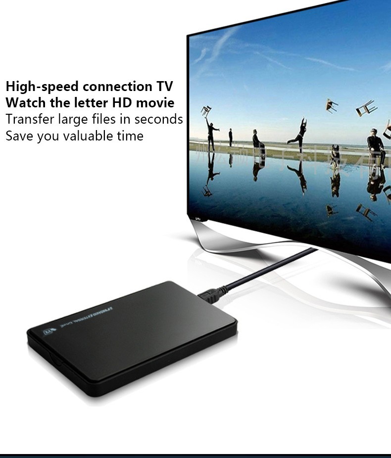 USB 3.0 2TB SATA SSD External Hard Drive Portable Desktop Mobile Hard Disk Case
