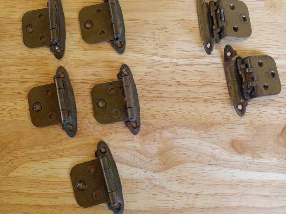 28 Antique CABINET Hardware HINGES set NO SCREWS