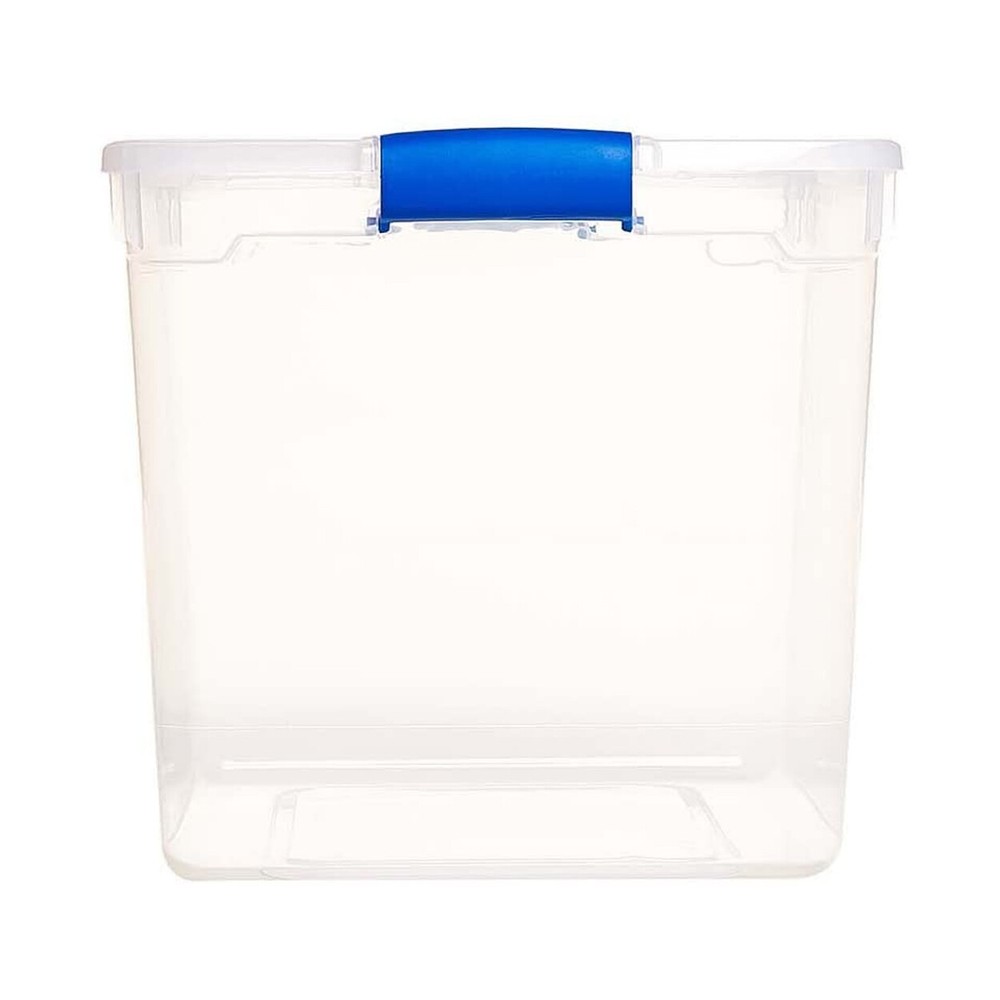 Homz 31 Quart Heavy Duty Clear Plastic Stackable Storage Containers, 16 Pack