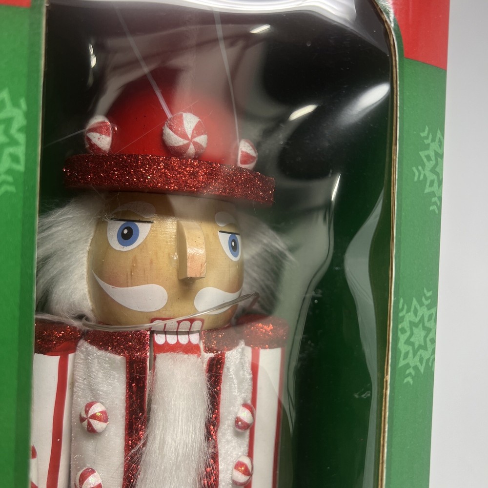 Kurt Adler 15" Peppermint Themed Nutcracker New In Box.